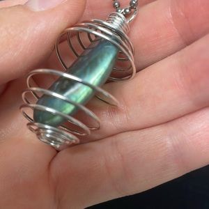 Labradorite Cage Charm Necklace (6)